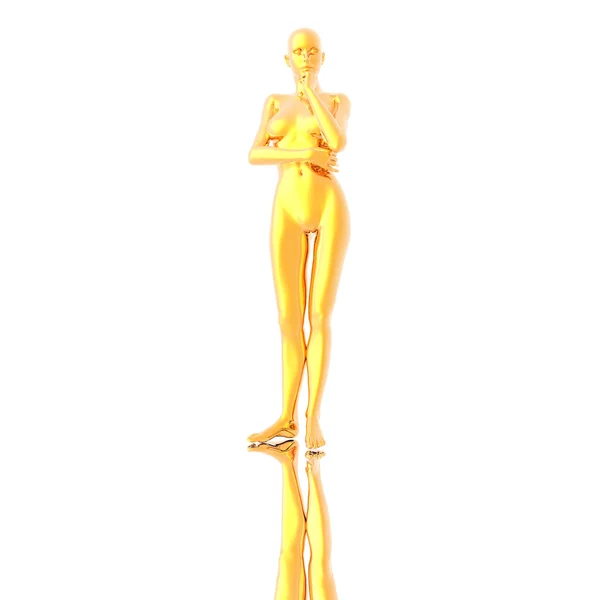 Statuette of a metal girl — Stock Photo, Image