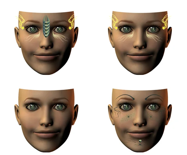 Girl face in 3D — Stock Photo, Image