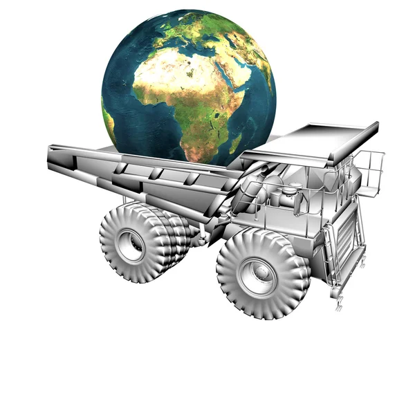 Lastbil och globe — Stockfoto