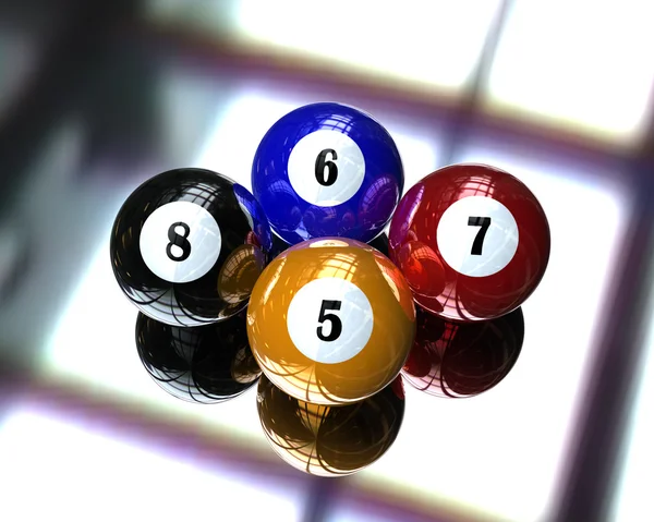 4 pool biljardboll — Stockfoto