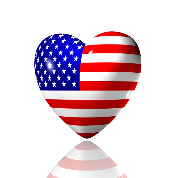 stock image Heart with US flag texture isolated on a