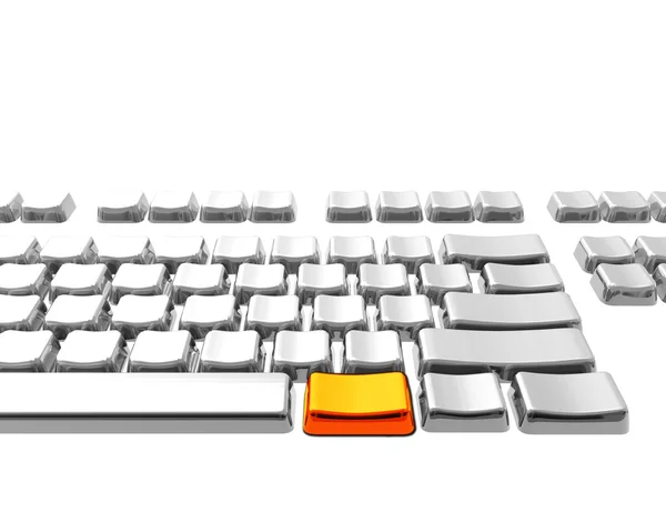 Клавиатура с золотой клавишей — стоковое фото