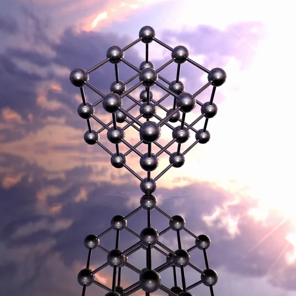 Model molekulárního mříž s reflecti — Stock fotografie