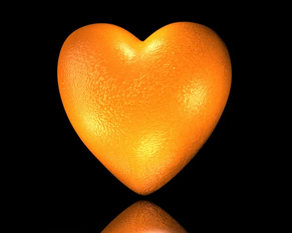 Cuore d'amore arancione — Foto Stock