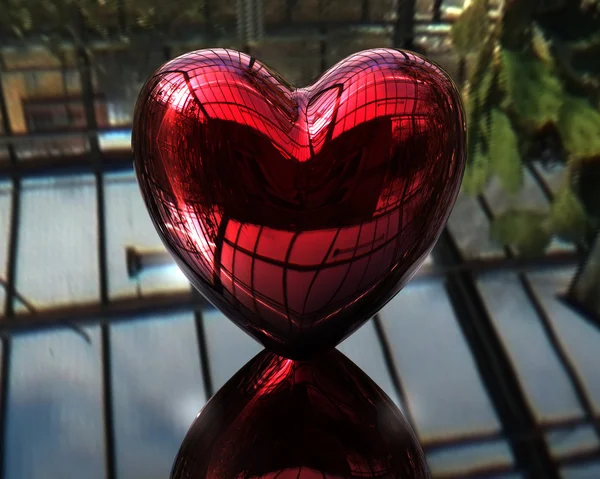 Czerwony miłość serca 3d — Zdjęcie stockowe