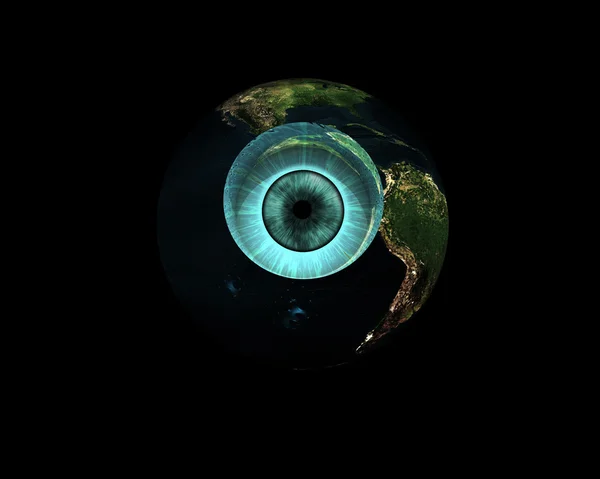 3d earth with eye — Stock Photo, Image