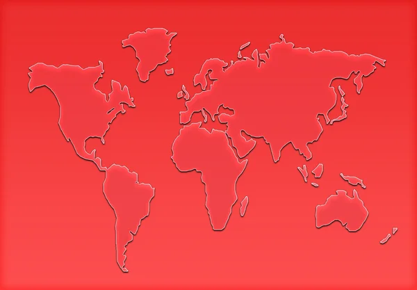 World map silhouette — Stock Photo, Image
