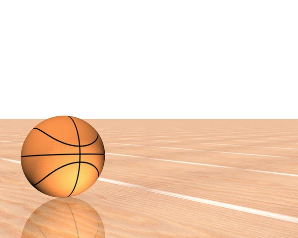 Koszykówka 3D na białym tle — Zdjęcie stockowe