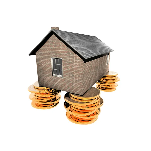 stock image House on the golden coins