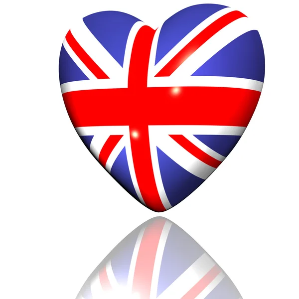 İngiltere bayrak doku izole kalp