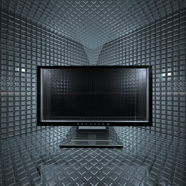 Monitoren op raster kamer — Stockfoto
