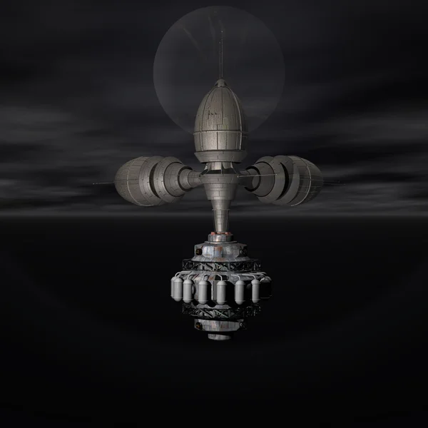 Satelite Spoutnik orbite autour de la terre — Photo