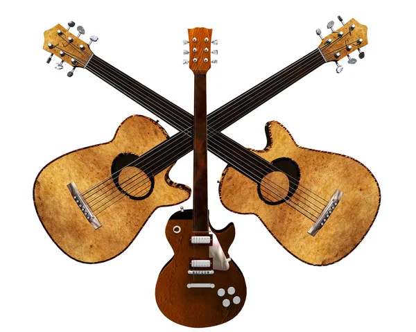 Крутая 3D гитара — стоковое фото