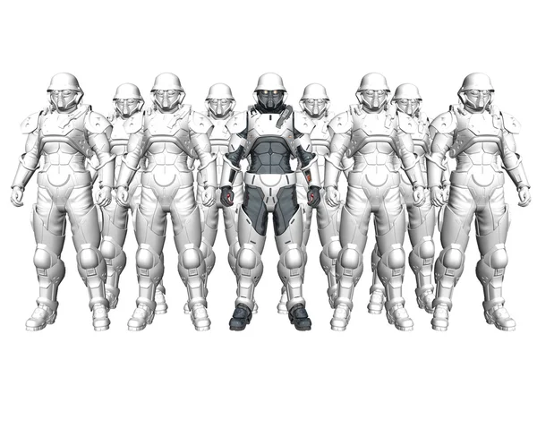 3D στρατιώτες σε μια μάσκα αερίων — Φωτογραφία Αρχείου
