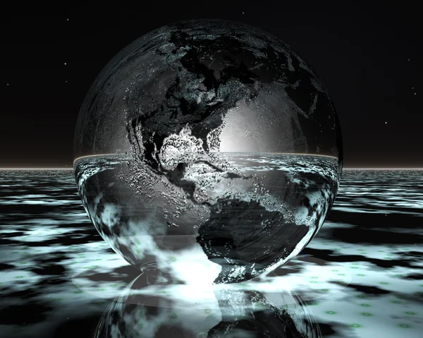 3D night globe — Stock Photo, Image