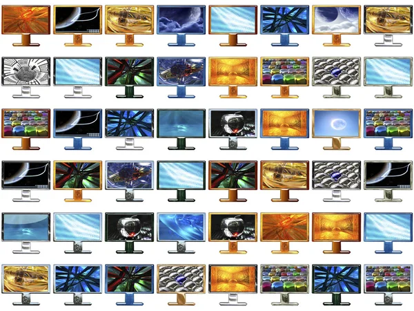 48 monitors — Stock Photo, Image