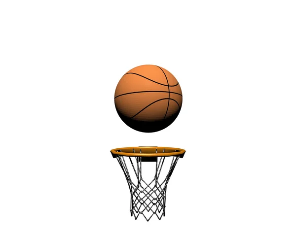 3D баскетбол ізольовано на білому — стокове фото