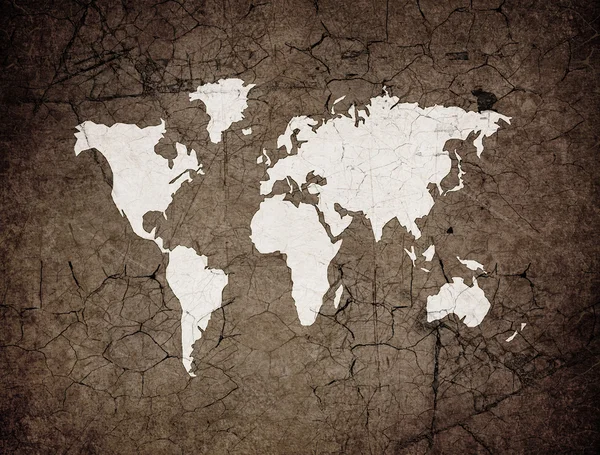 Карта старого мира на ретро-бумаге — стоковое фото