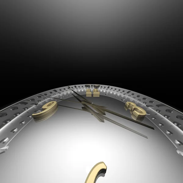 Настінний годинник з бронзовими цифрами — стокове фото