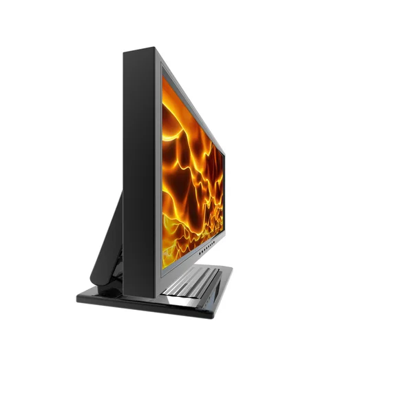 Computer lcd flat monitor isolated on wh — Stock Photo, Image