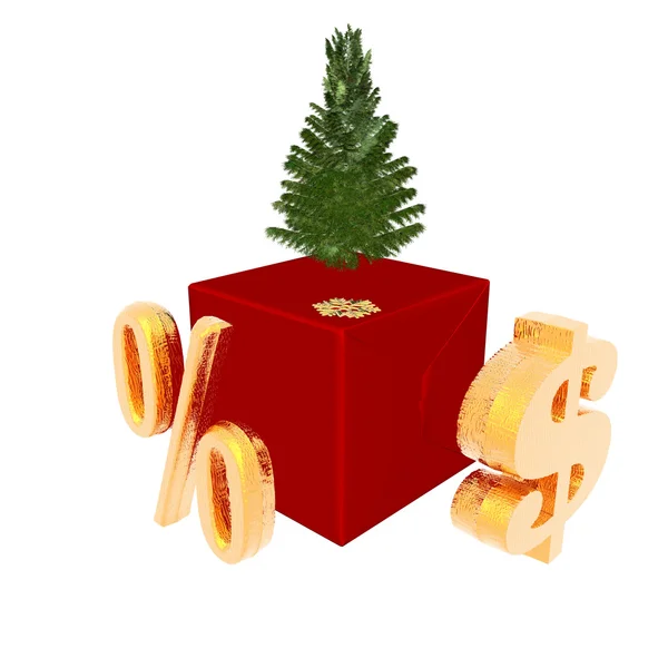 Julklappar och presenter låda isolera — Stockfoto