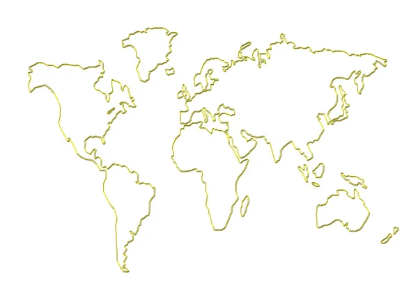 Παγκόσμιο χάρτη σιλουέτα που απομονώνονται σε λευκό — Φωτογραφία Αρχείου