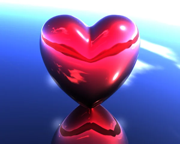 3d srdce červené lásky — Stock fotografie