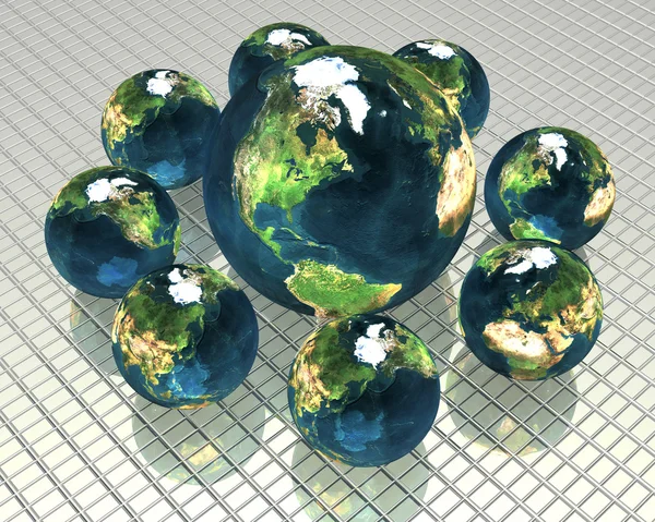 3D модели Земли — стоковое фото