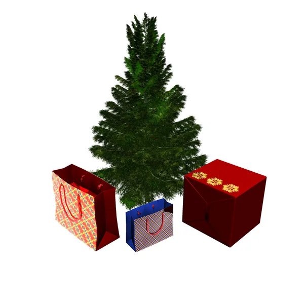 Csupasz karácsonyfa kész díszíteni wi Stock Kép