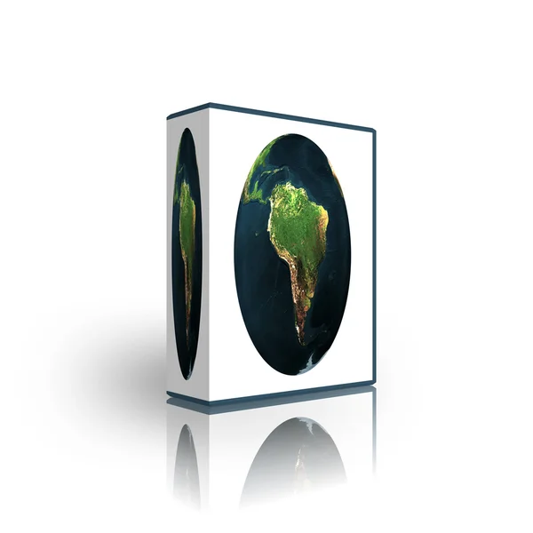 3d south america box template — Stock Photo, Image