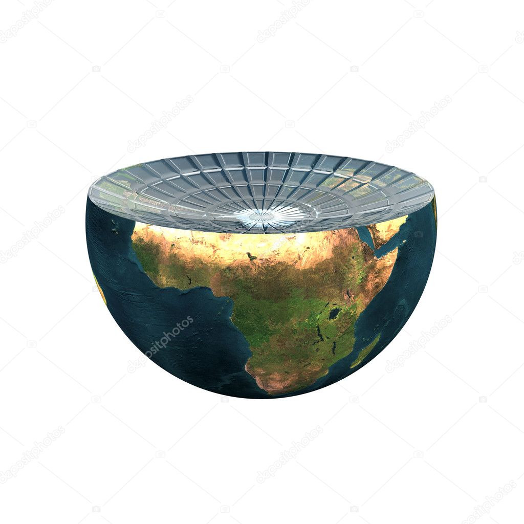 Earth hemisphere isolated on white