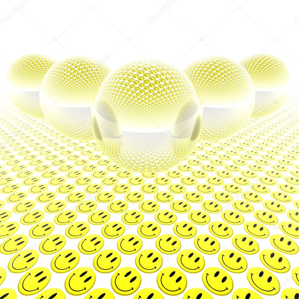 3d glass balls with smiles