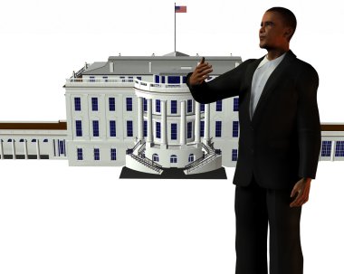 Barack Obama 3d model clipart