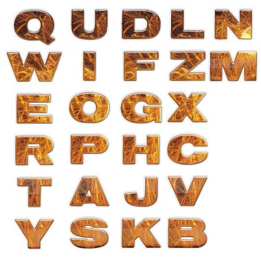 Set of 3d bright alphabet clipart