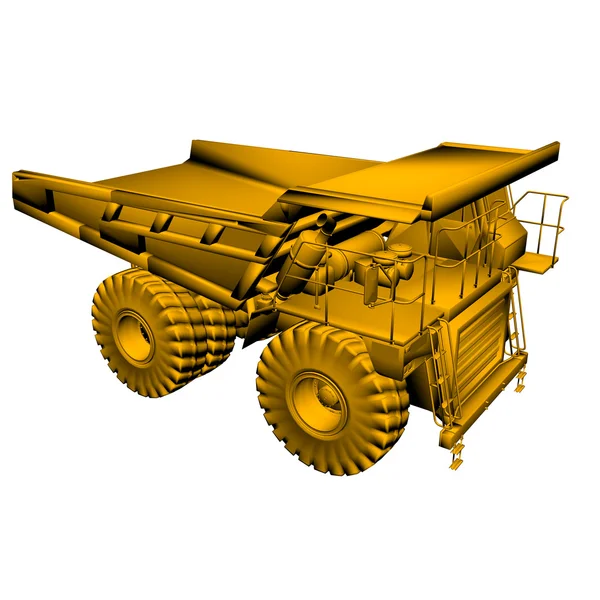 Gouden zware vrachtwagen model — Stockfoto