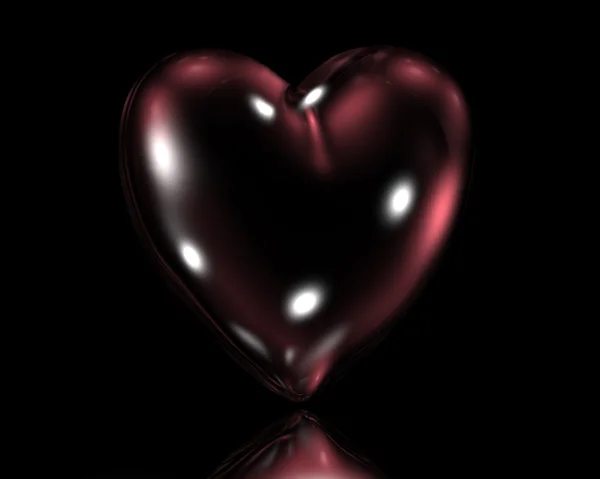 Coração de amor de vidro vermelho — Fotografia de Stock