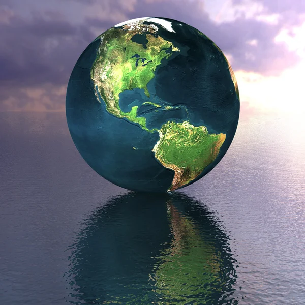 Globe sur l'eau — Photo