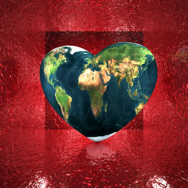Hjärta med jordens textur — Stockfoto