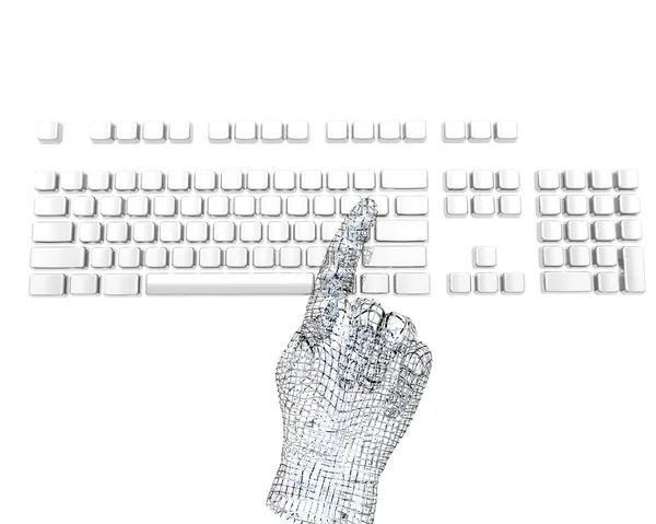 Parmak iterek tuşu klavye üzerinde — Stok fotoğraf
