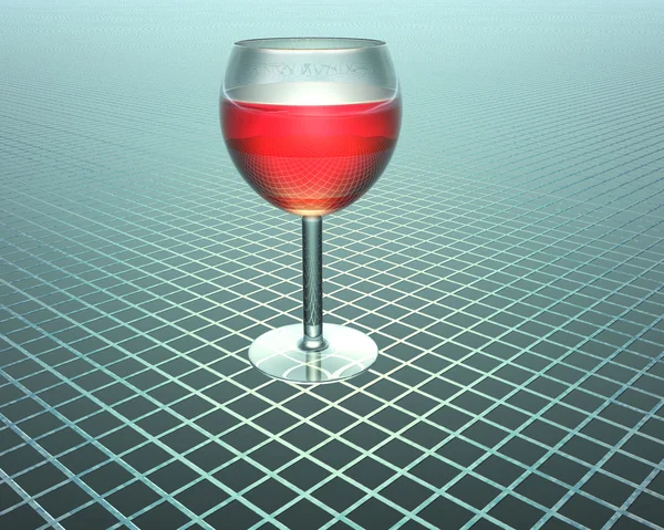 Винное стекло в 3D — стоковое фото