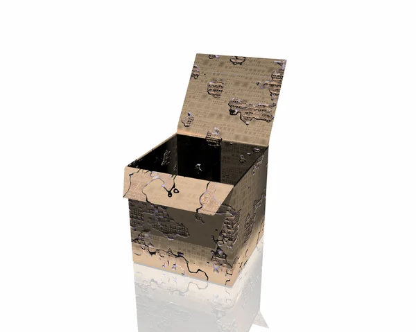 Otwórz pudełko kartonowe — Zdjęcie stockowe