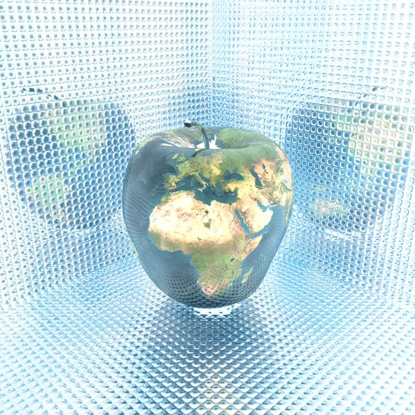 Яблоко с земной текстурой — стоковое фото
