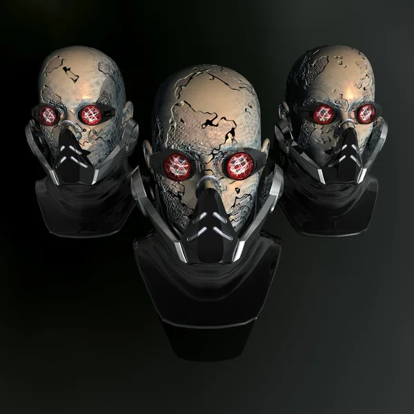 Kyborg hlava — Stock fotografie