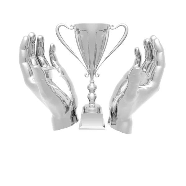 Кубок трофея изолирован на белом — стоковое фото