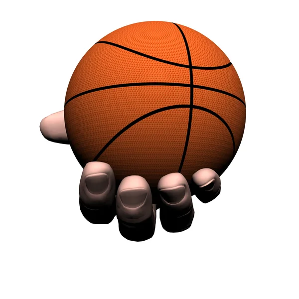 Hand with basket ball — Stock Photo, Image