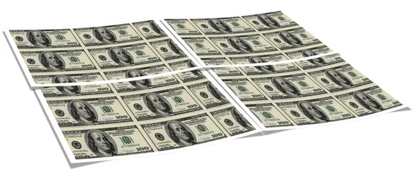 Papír s námi dolarových bankovek — Stock fotografie