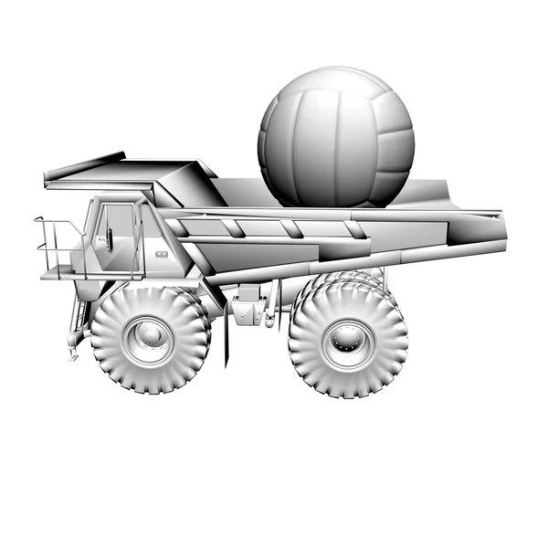 Truck and sport ball — Stock Photo, Image