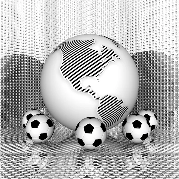 Футбольный мяч с землей — стоковое фото