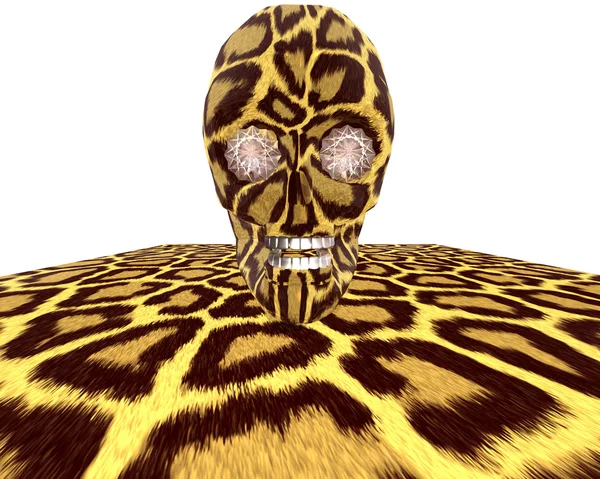 Leopard textured skull — Stock Photo, Image