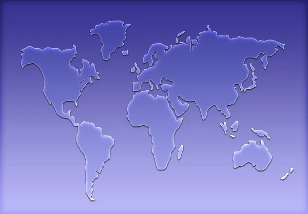 Silueta mapy světa — Stock fotografie